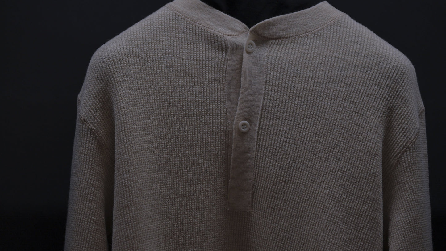 Slopeslow/Dry wool Waffle Henley shirt