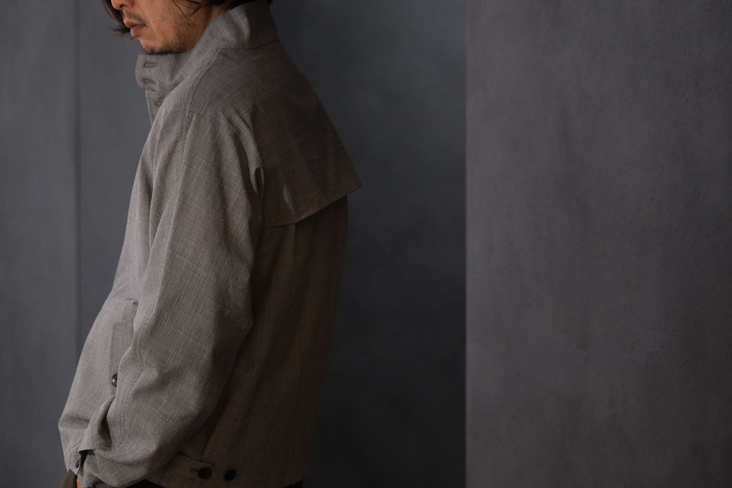 COHERENCE/GIANNI/Wool.Linen.Mohair Ripple/GRAY