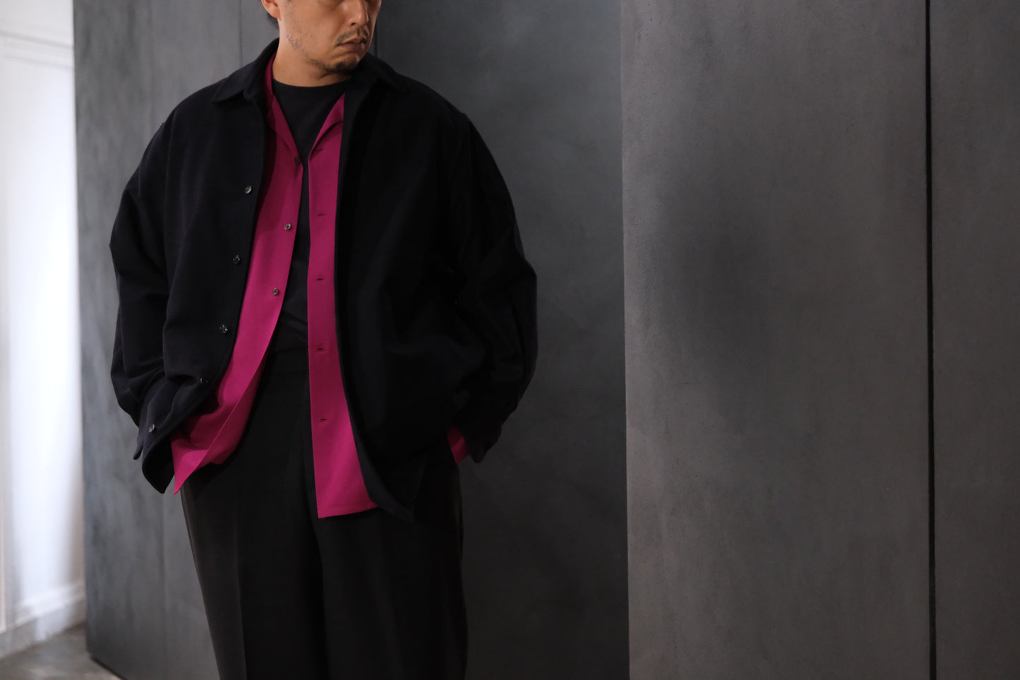 nonnotte/Draping Shirt Jacket/Fine Count Moleskin