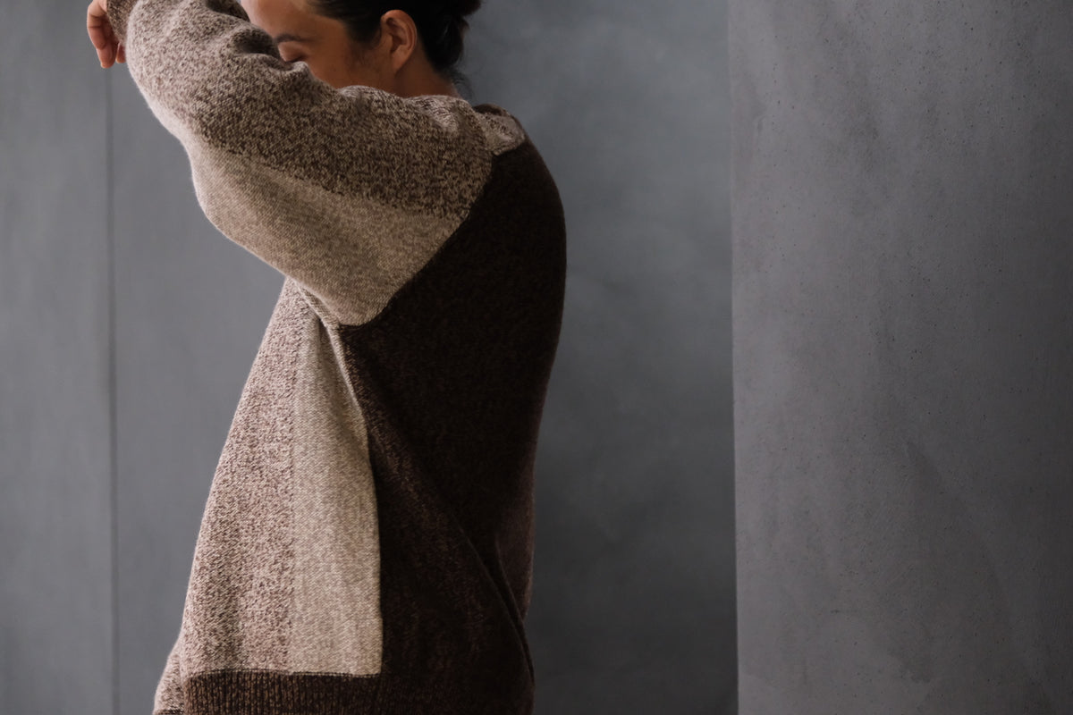 SLOPE SLOW/intarsia zip cardigan/Seven colors NZ wool