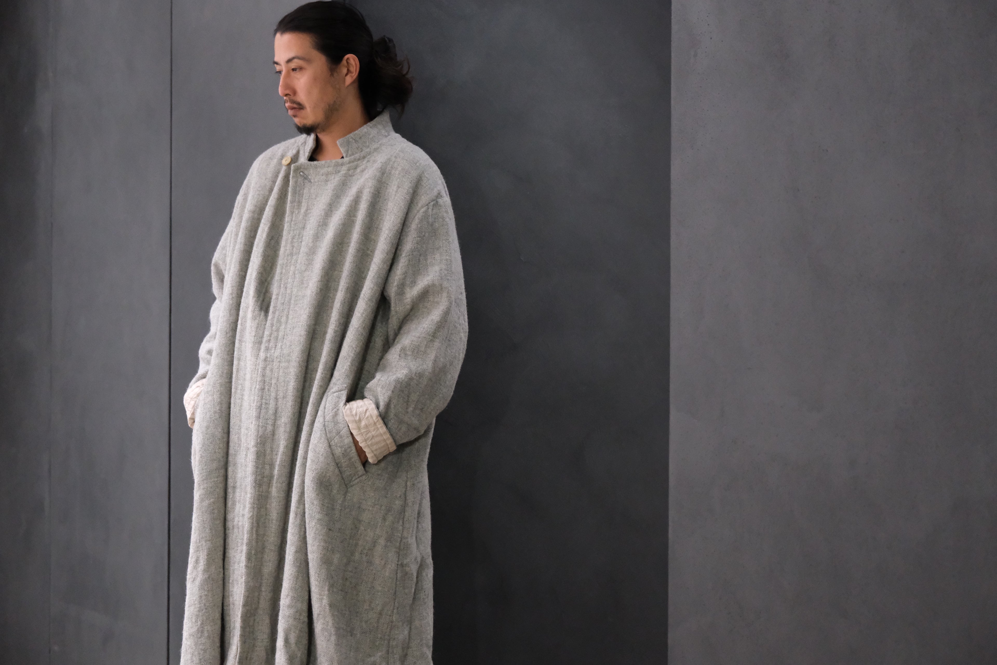 Chez Vidalenc / Baikal Coat / Harris tweed Light Grey