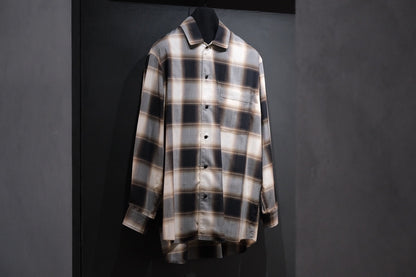 nonnotte/Calm Oversized Open Collar Shirt/Eau de Chemise/W N Ombre Check