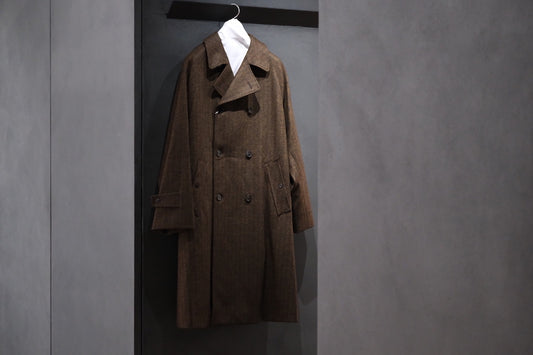 COHÉRENCE / Mod.FOUFOU Ⅱ / CHEVRON TWEED JERSEY / BROWN