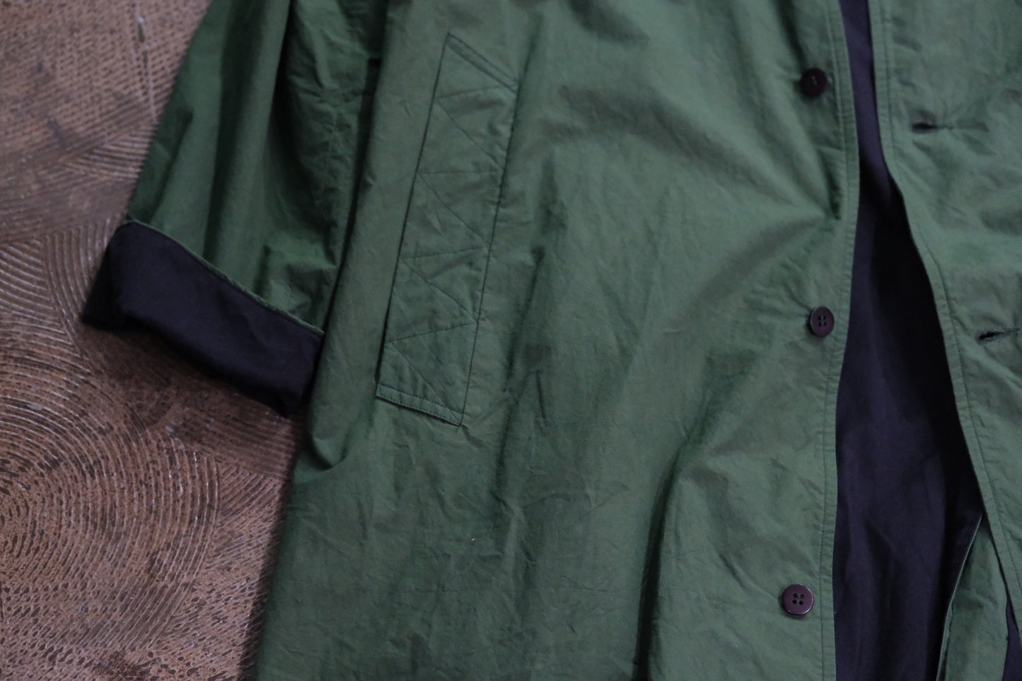 Chez Vidalenc / Coat Bobi / Emerald green lining wool mar ( pure virgin wool )