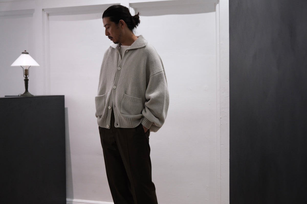 nonnotte/Draping Knit Cardigan Jacket/Low Count Wool Yak Knit