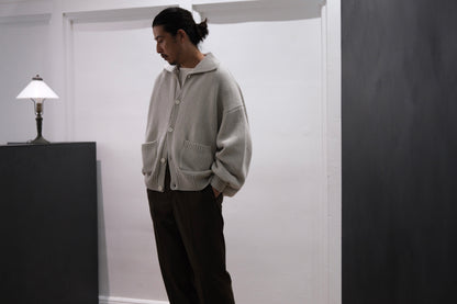 nonnotte/Draping Knit Cardigan Jacket/Low Count Wool Yak Knit