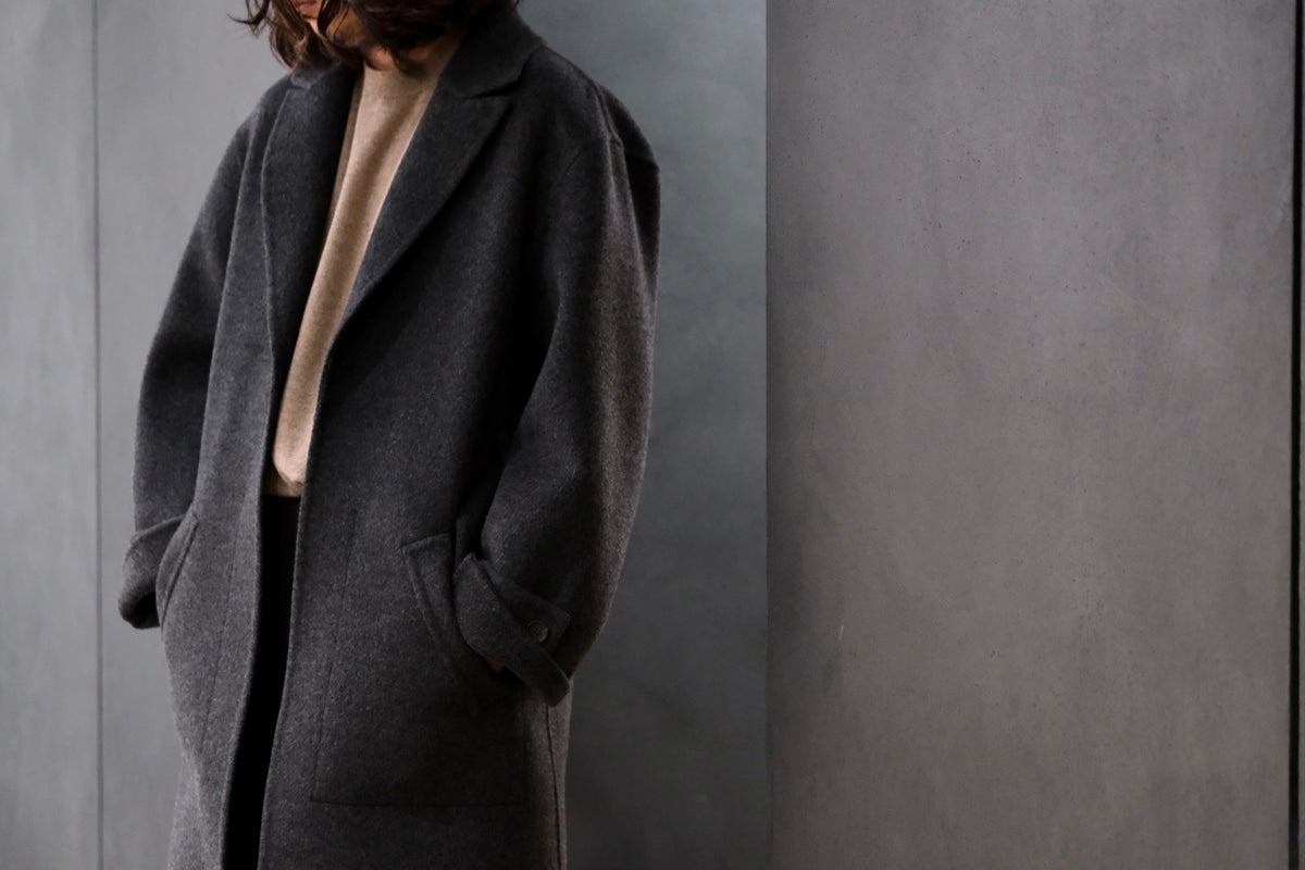 POSTELEGANT/ WOOL REVER  COAT　/ CHARCOAL GREY