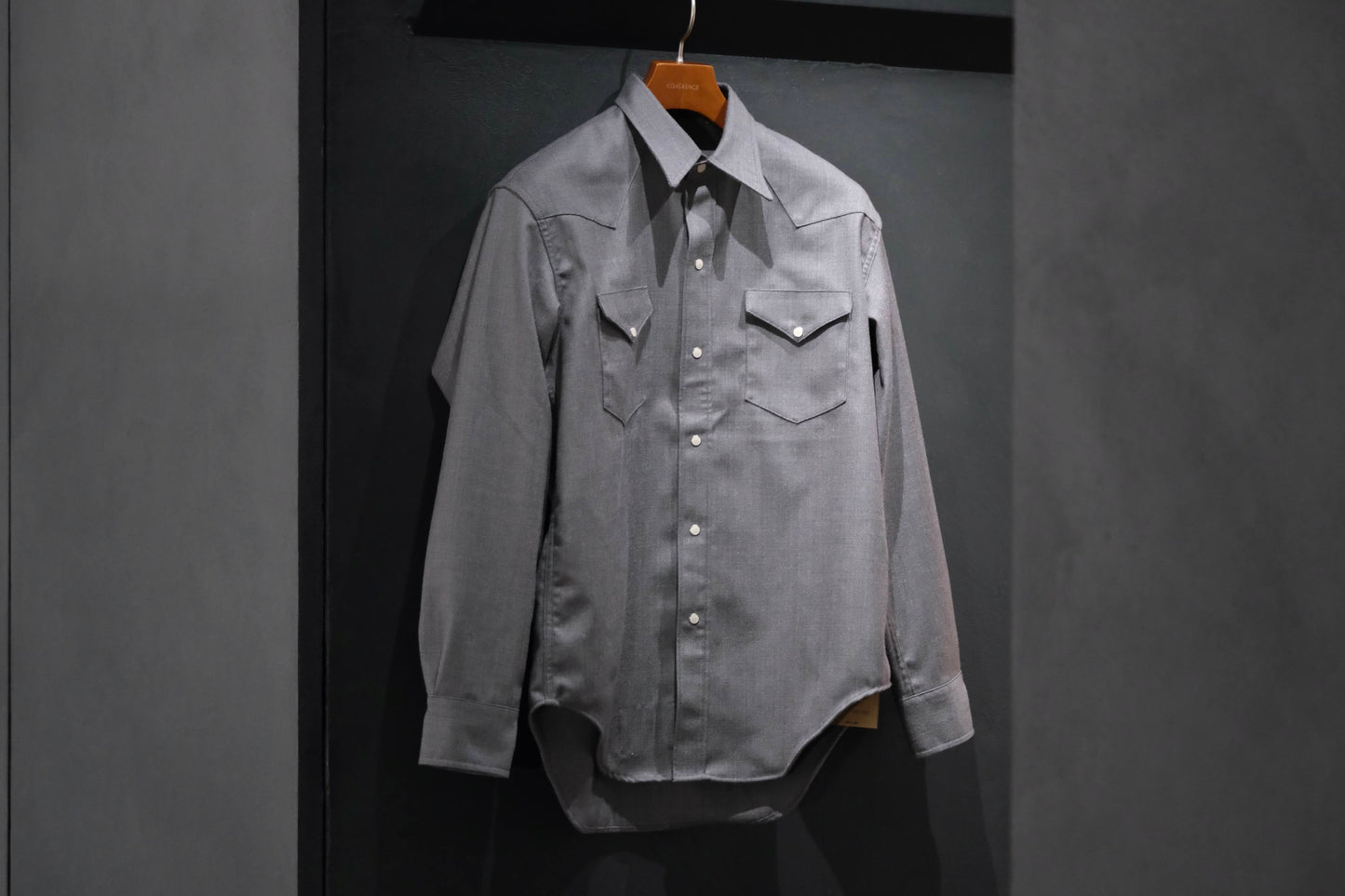 2026AW受注商品/COHERENCE/ABIQUIU/ROVER WOOL TWILL/GREY NAILHEAD