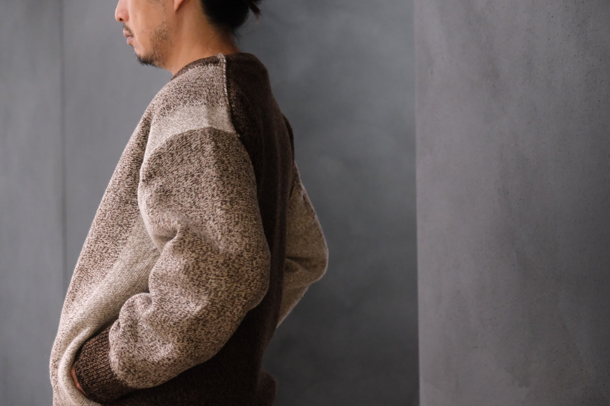 SLOPE SLOW/intarsia zip cardigan/Seven colors NZ wool