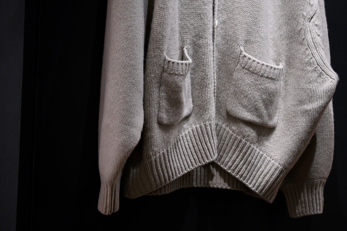 nonnotte/Draping Knit Cardigan Jacket/Low Count Wool Yak Knit