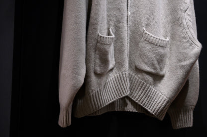nonnotte/Draping Knit Cardigan Jacket/Low Count Wool Yak Knit