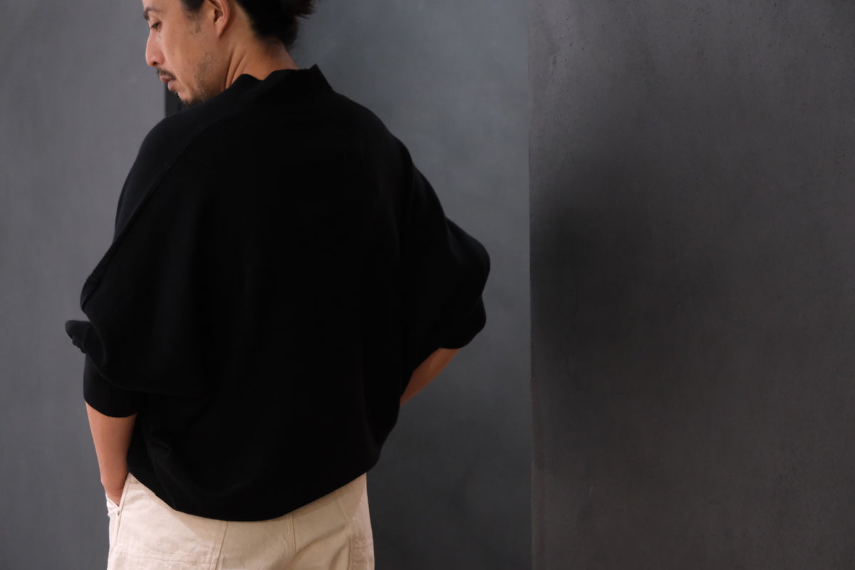 nonnotte/Draping Shawl Collar V Pullover/Pure Cashmere Knit