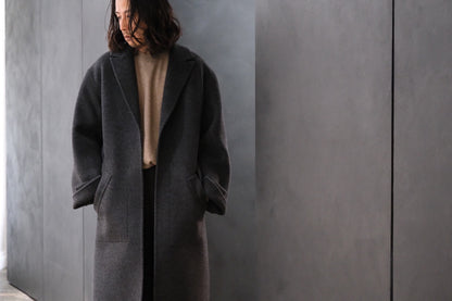 POSTELEGANT/ WOOL REVER  COAT　/ CHARCOAL GREY