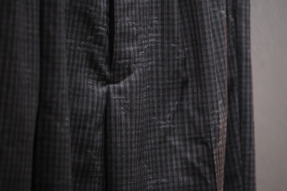 nonnotte/Draping Five-Tuck Wide Trousers/Super 140’s Shadow Jacquard – Bird Plaid