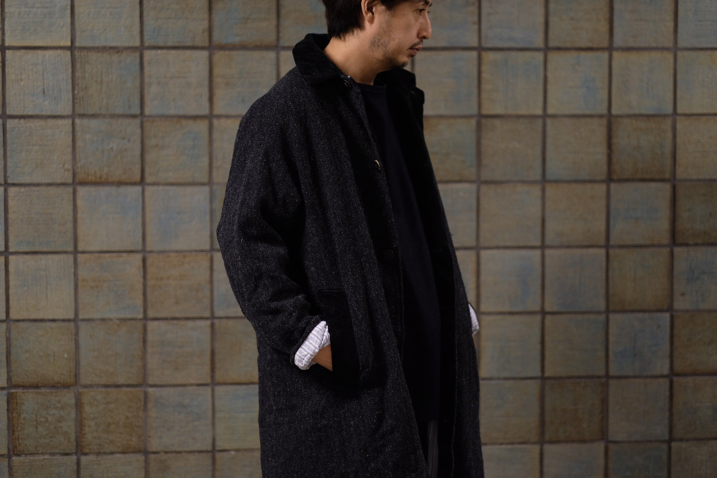 Chez Vidalenc /Coat bobi(Harris tweed/Kol)