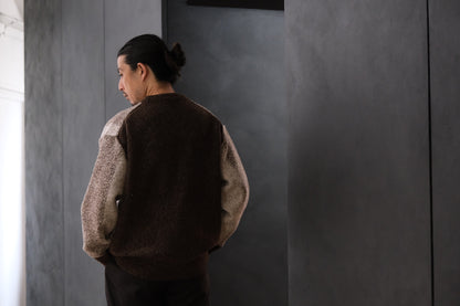 SLOPE SLOW/intarsia crew neck sweater/Seven colors NZ wool