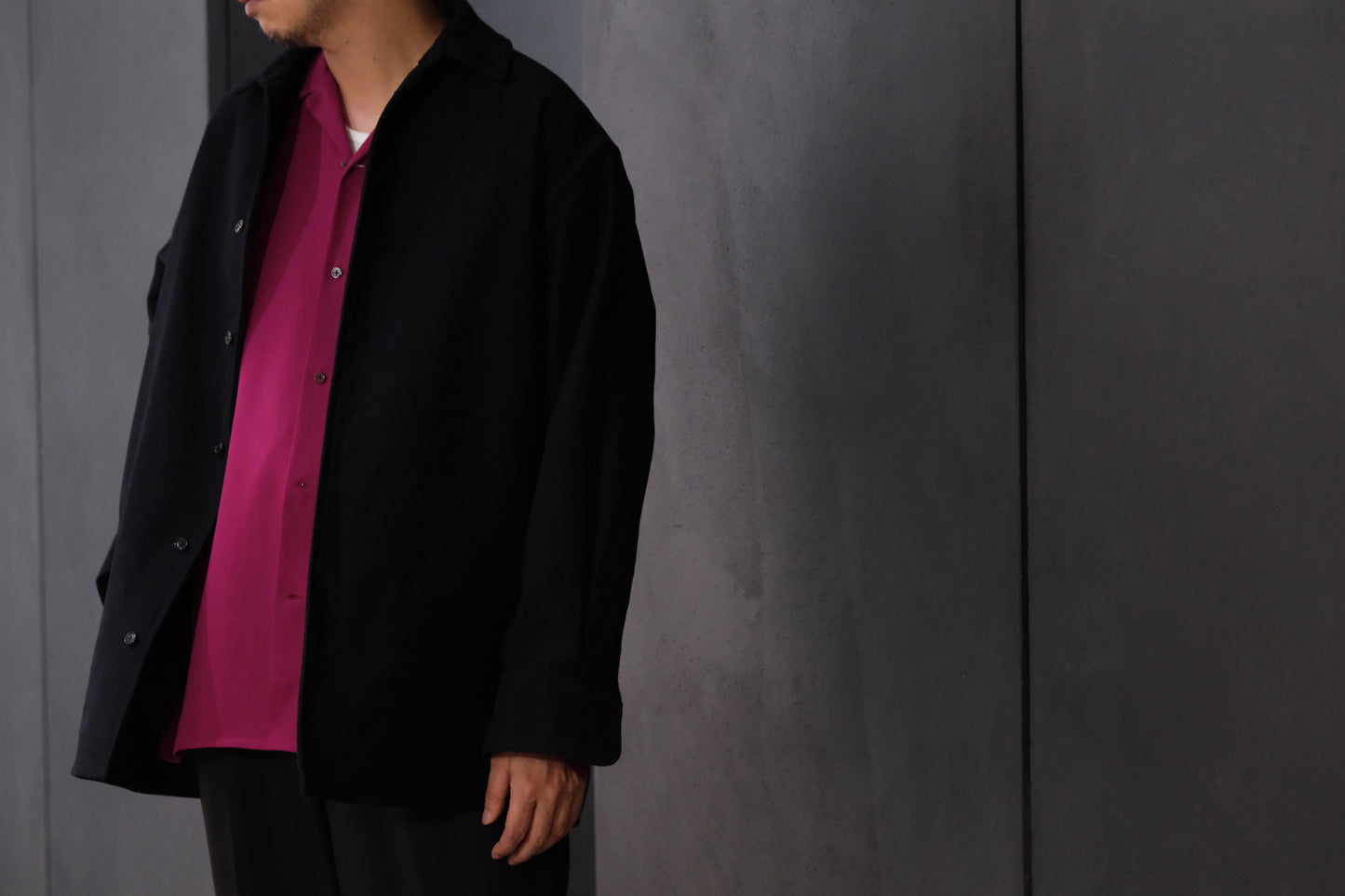 nonnotte/Draping Shirt Jacket/Fine Count Moleskin