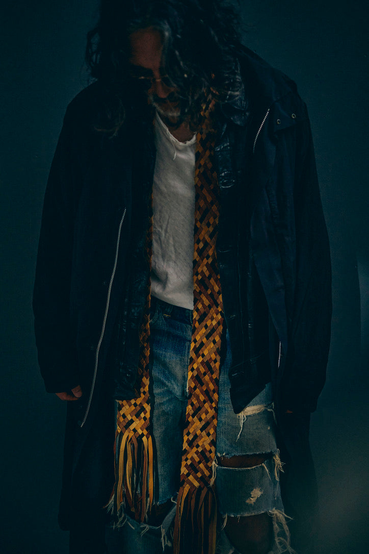GOOD KARMA DEVELOPMENT /  Leather Stole"CASTRO" / BROWN