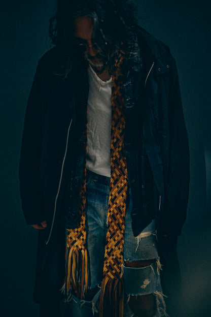 GOOD KARMA DEVELOPMENT /  Leather Stole"CASTRO" / BROWN
