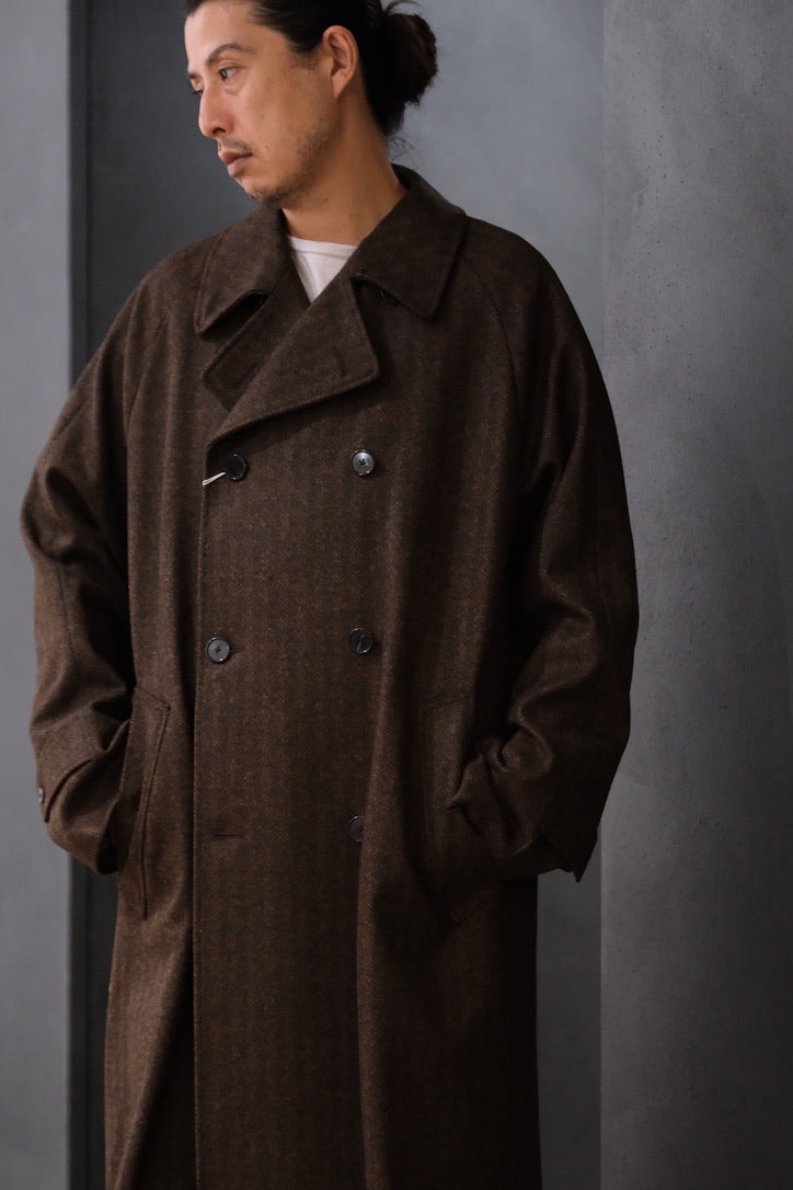 COHÉRENCE / Mod.FOUFOU Ⅱ / CHEVRON TWEED JERSEY / BROWN