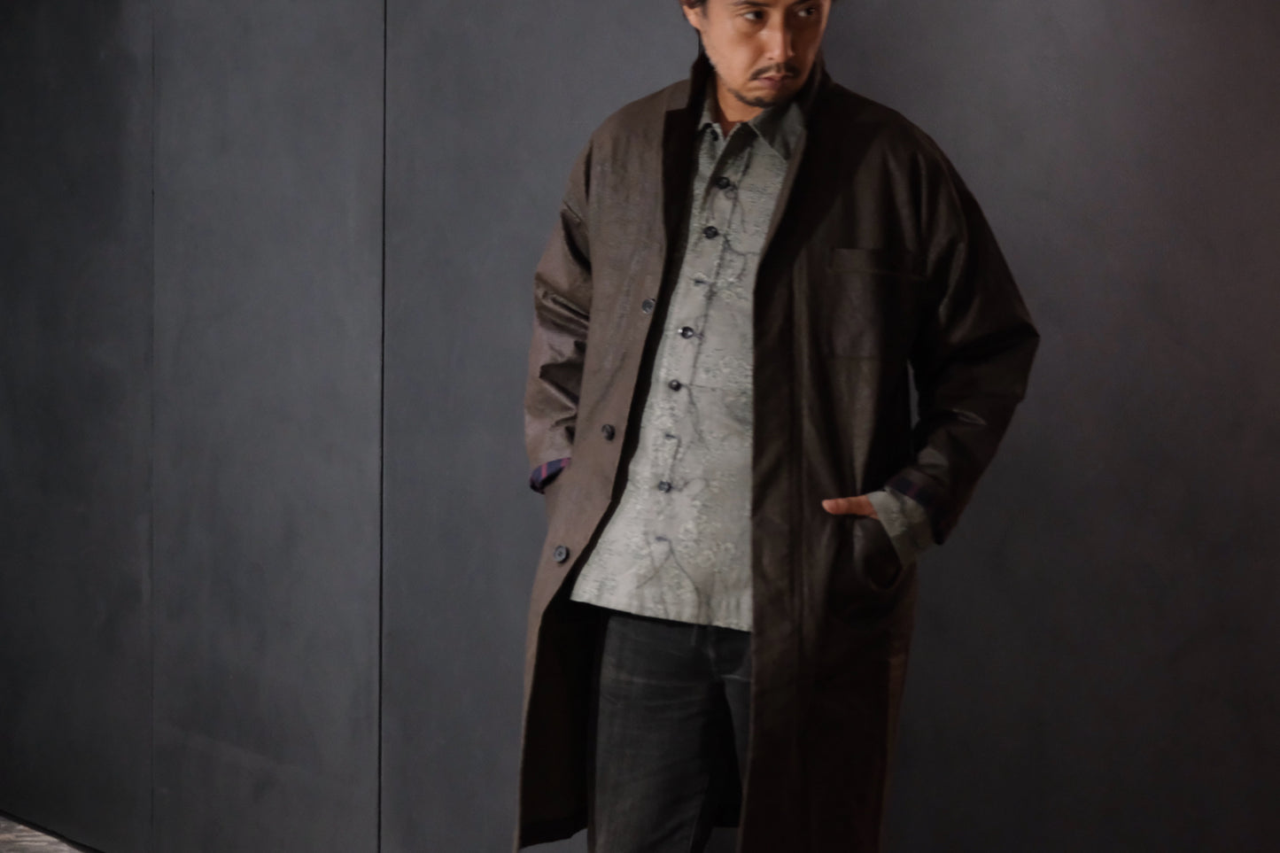 A TENTATIVE ATELIER /  Mario Monicelli /  MUD DYED WAX WORKER COAT