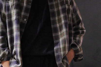 WASEW / CHECK ONE SHIRT (GREEN DAWN)