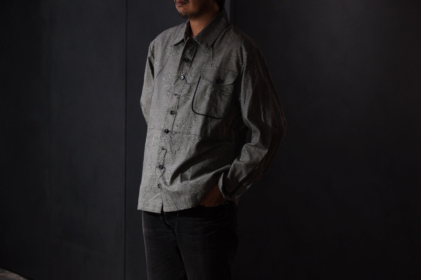 A TENTATIVE ATELIER /  Michael P. / FLOWER SHIRTS  RAW STITCHES WORKER SHIRT