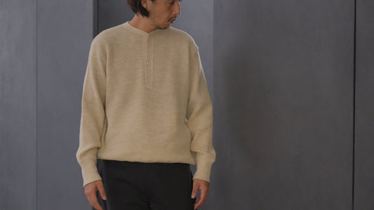 Slopeslow/Dry wool Waffle Henley shirt