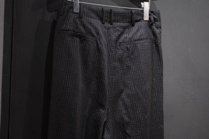 nonnotte/Draping Five-Tuck Wide Trousers/Super 140’s Shadow Jacquard – Bird Plaid