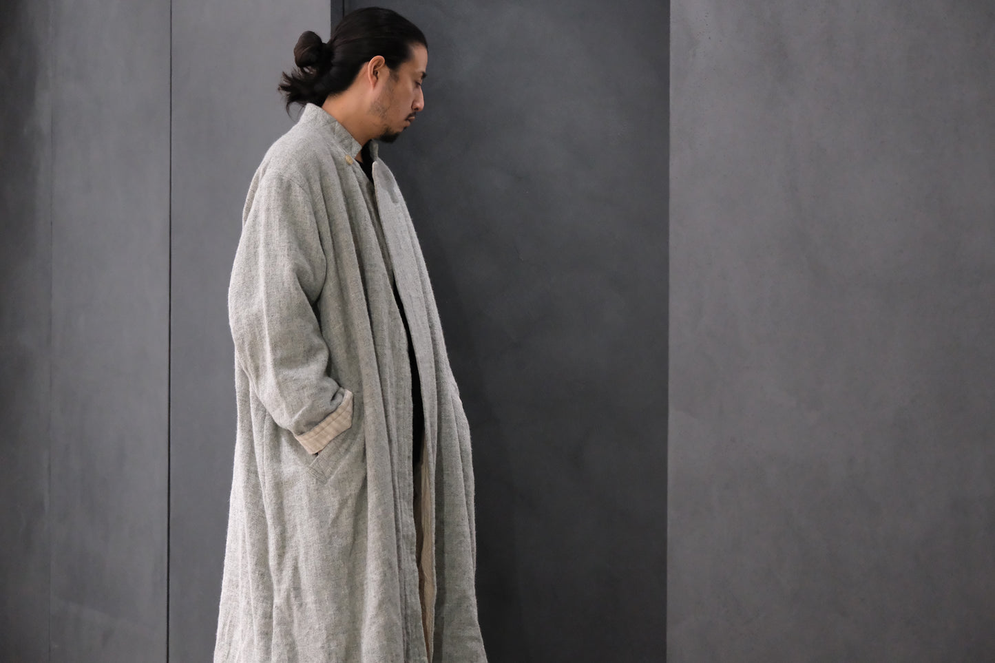 Chez Vidalenc / Baikal Coat / Harris tweed Light Grey