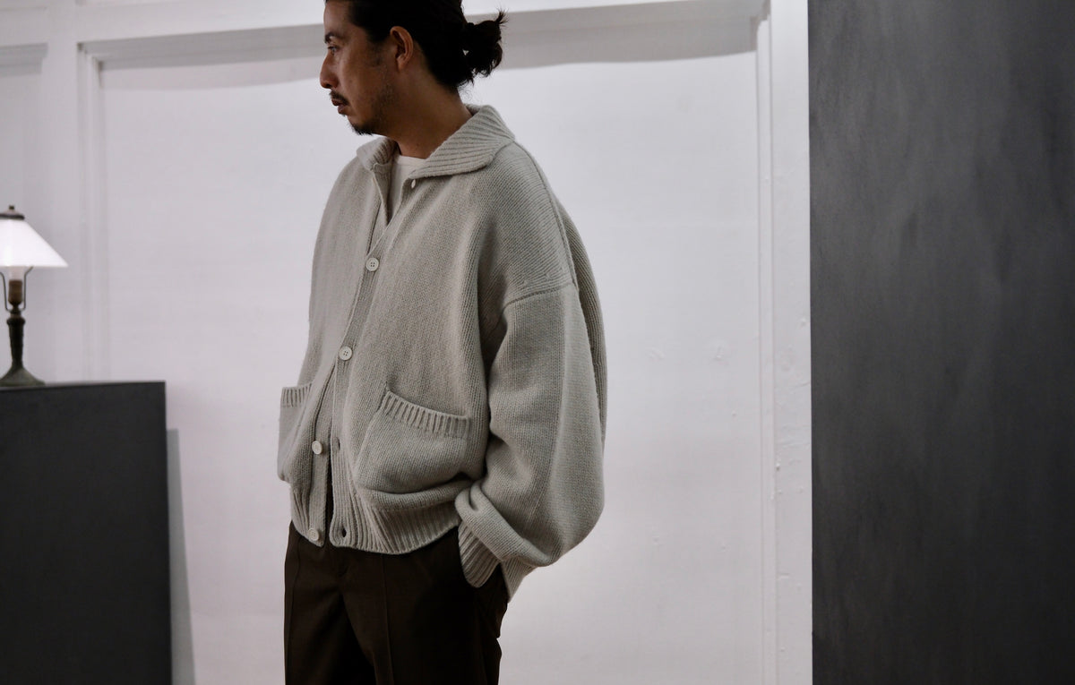 nonnotte/Draping Knit Cardigan Jacket/Low Count Wool Yak Knit