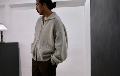 nonnotte/Draping Knit Cardigan Jacket/Low Count Wool Yak Knit