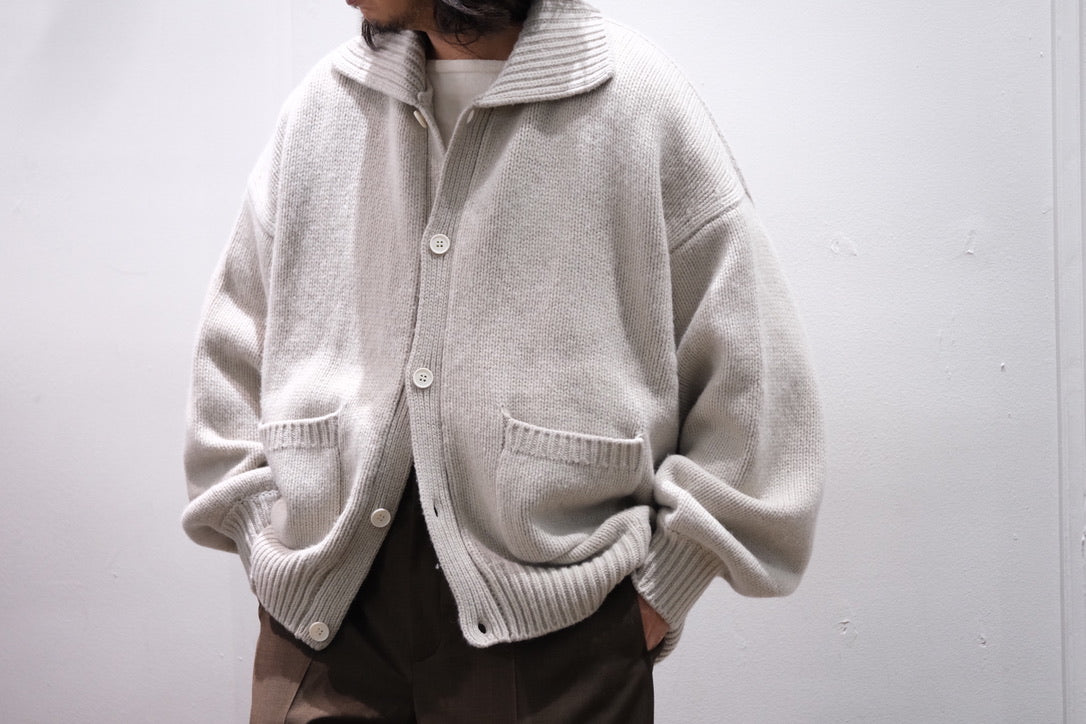 nonnotte/Draping Knit Cardigan Jacket/Low Count Wool Yak Knit