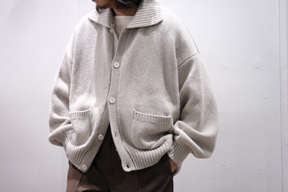 nonnotte/Draping Knit Cardigan Jacket/Low Count Wool Yak Knit