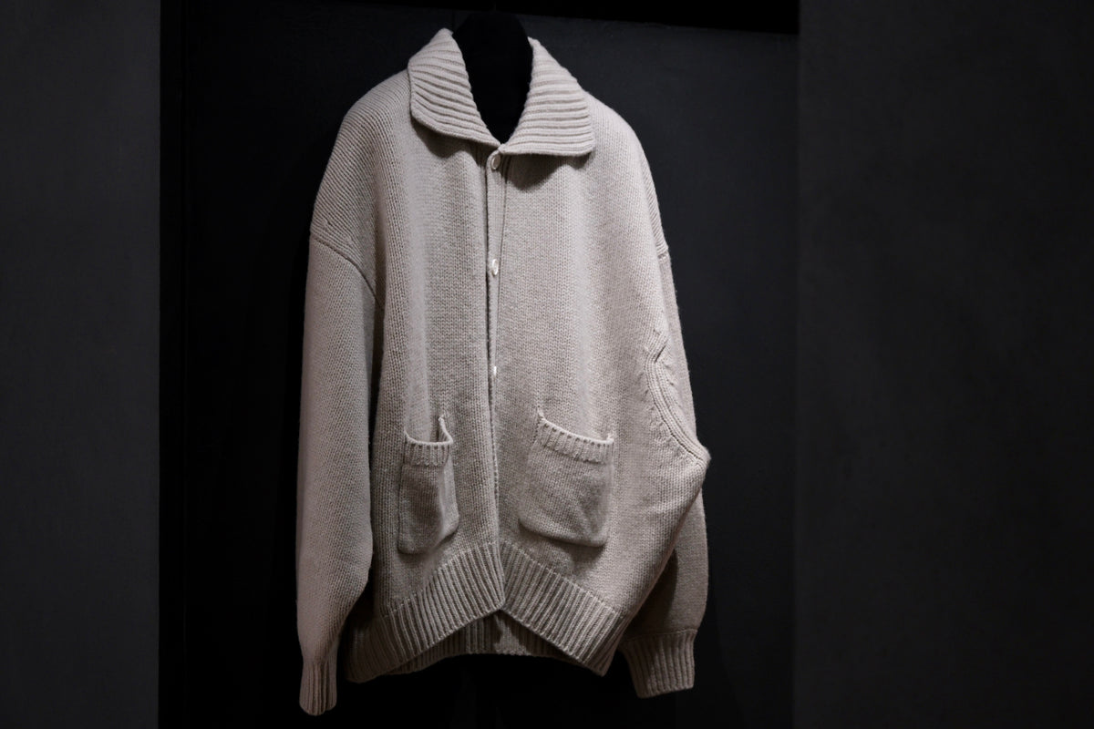nonnotte/Draping Knit Cardigan Jacket/Low Count Wool Yak Knit