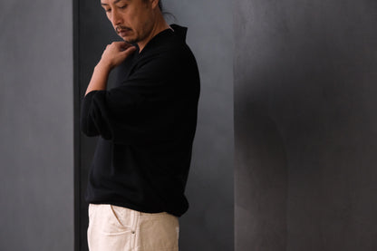 nonnotte/Draping Shawl Collar V Pullover/Pure Cashmere Knit