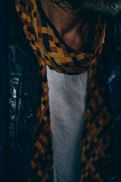 GOOD KARMA DEVELOPMENT /  Leather Stole"CASTRO" / BROWN