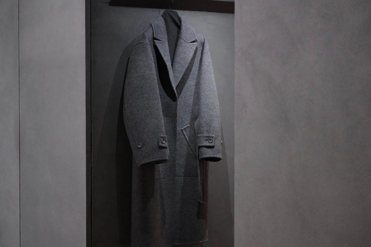POSTELEGANT/ WOOL REVER  COAT　/ CHARCOAL GREY