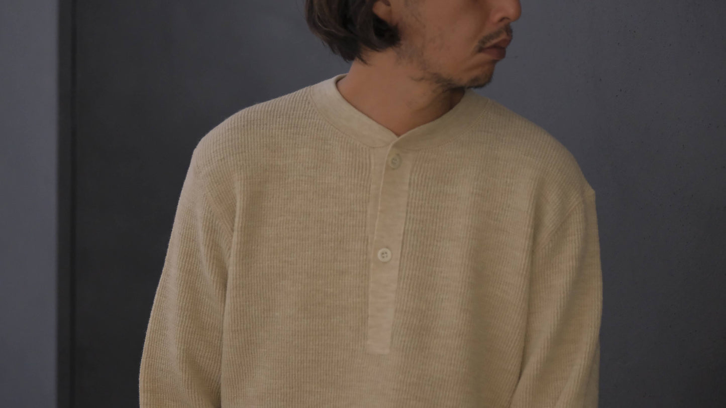 Slopeslow/Dry wool Waffle Henley shirt