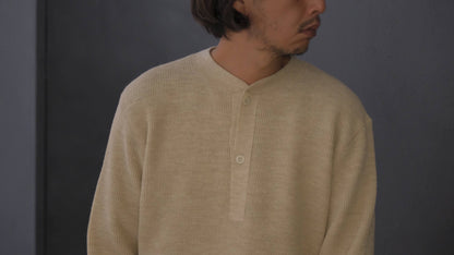 Slopeslow/Dry wool Waffle Henley shirt
