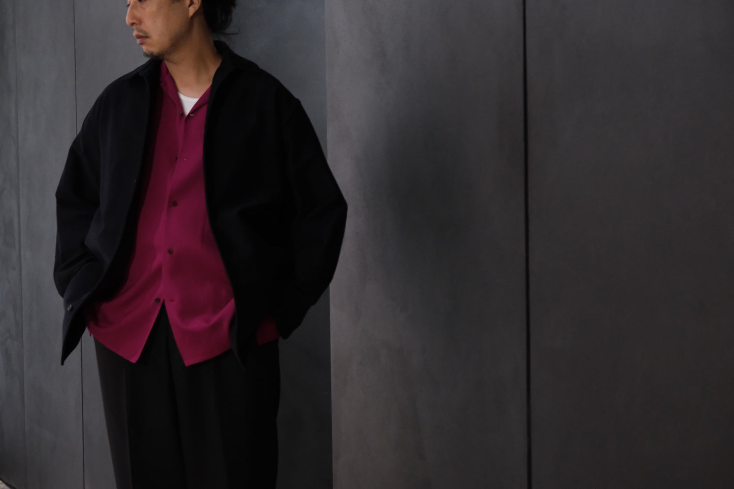nonnotte/Draping Shirt Jacket/Fine Count Moleskin