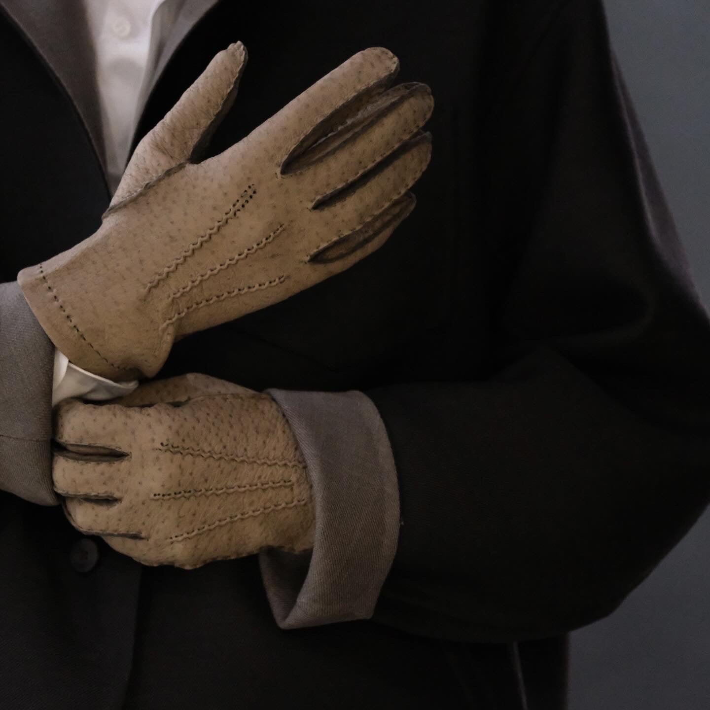 Thomas Riemer / Unlined peccary gloves / Taupe