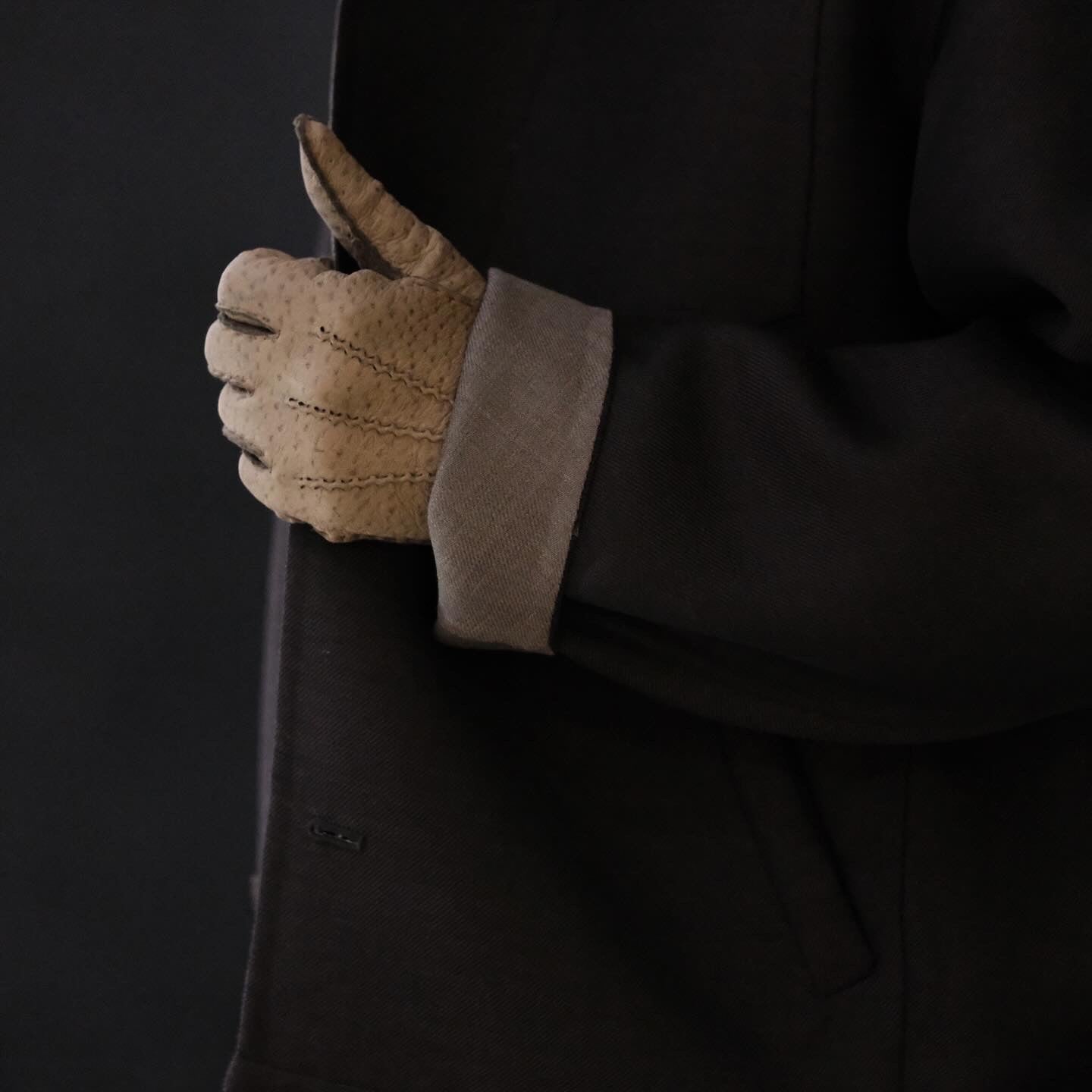 Thomas Riemer / Unlined peccary gloves / Taupe