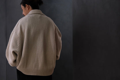 nonnotte/Draping Knit Cardigan Jacket/Low Count Wool Yak Knit