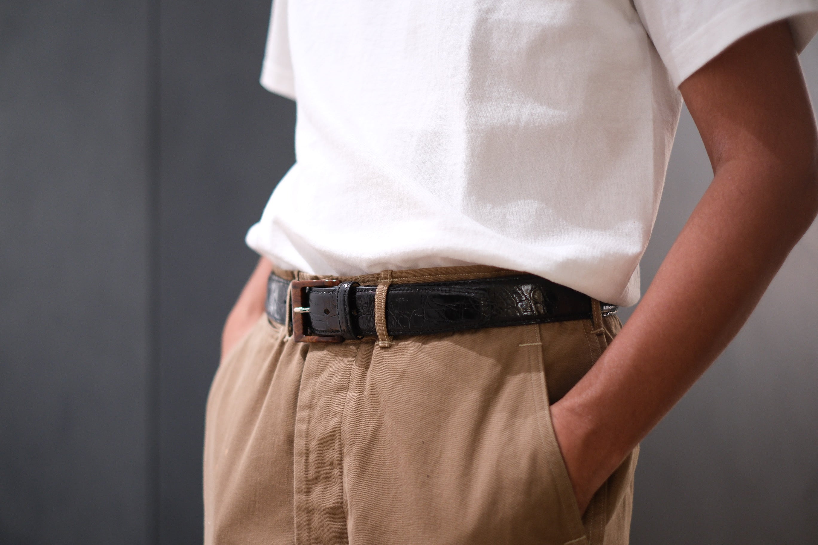 Le Yucca's / Vintage Square Acetate Belt / FIBBIA ART.96108/35