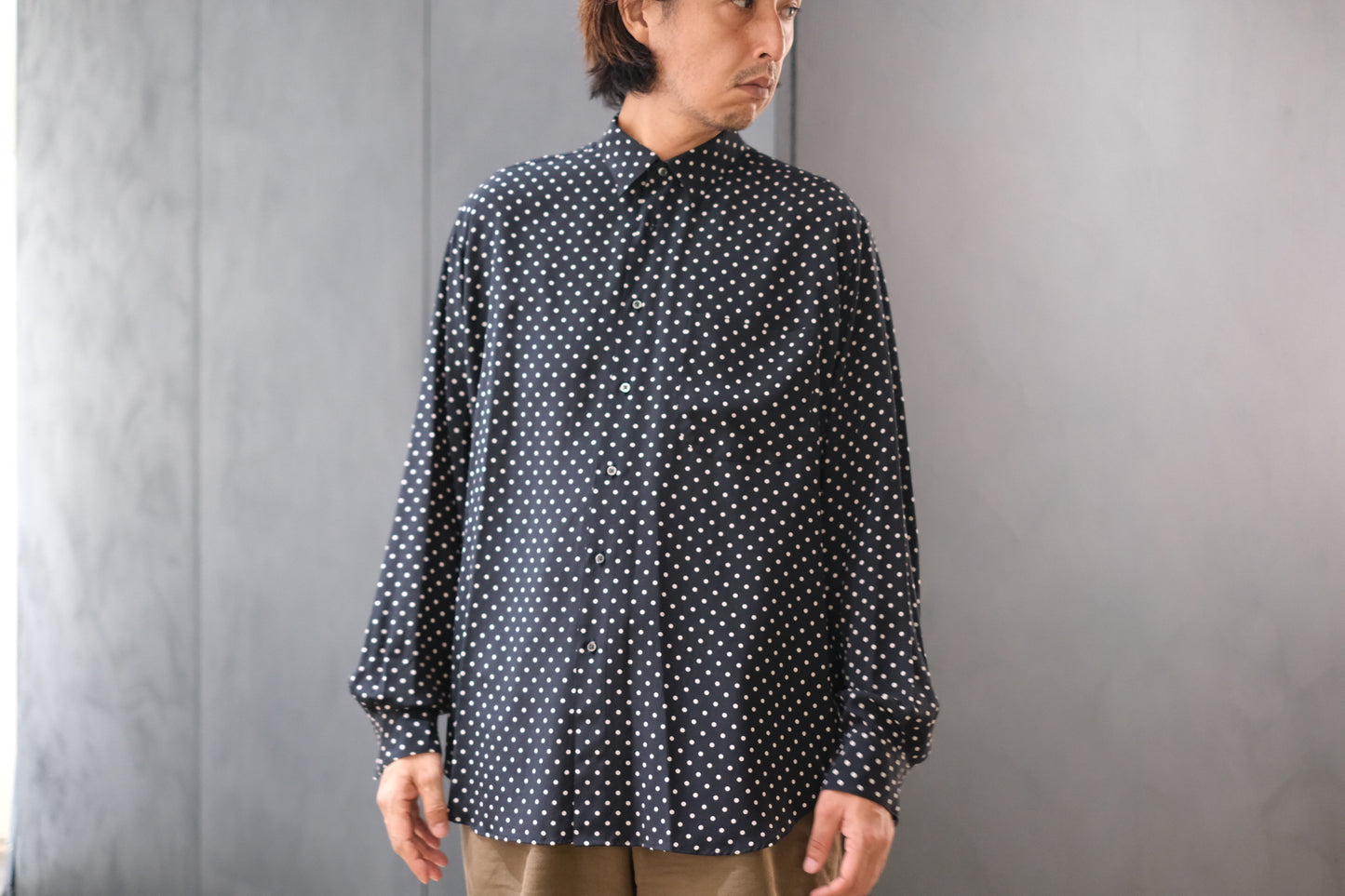 HEUGN / SHIRT123"Alf " Silk Dot