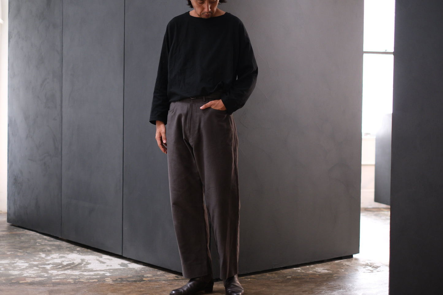 nonnotte / 5 Pockets Trousers / N-25A-075 / Licorice