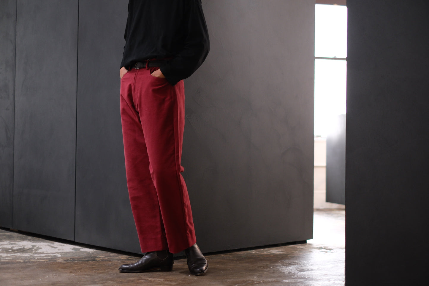 nonnotte / 5 Pockets Trousers / N-25A-075 / Pomegranate