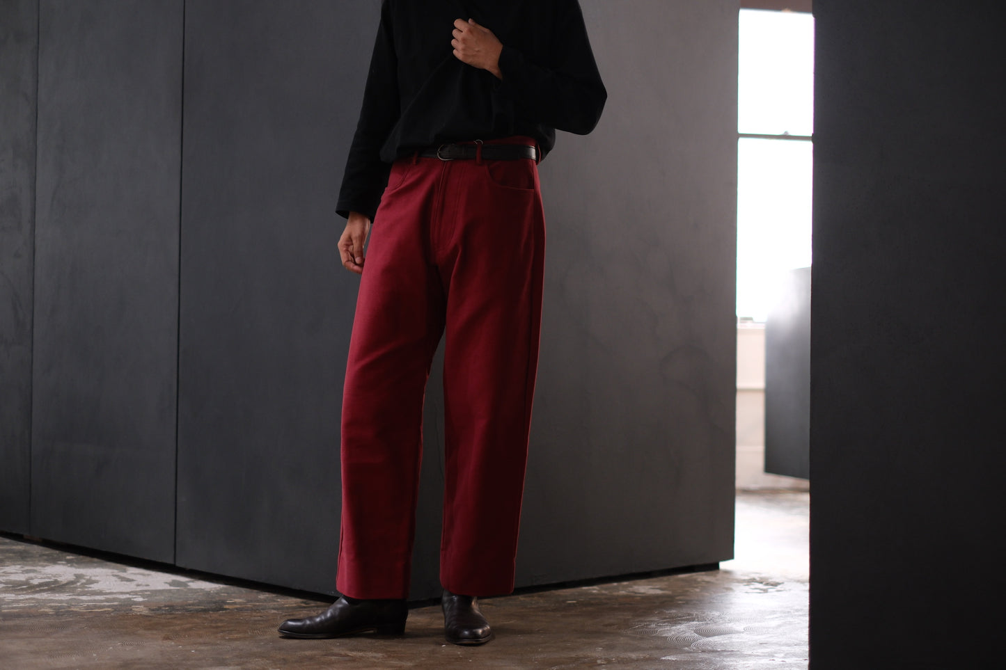 nonnotte / 5 Pockets Trousers / N-25A-075 / Pomegranate