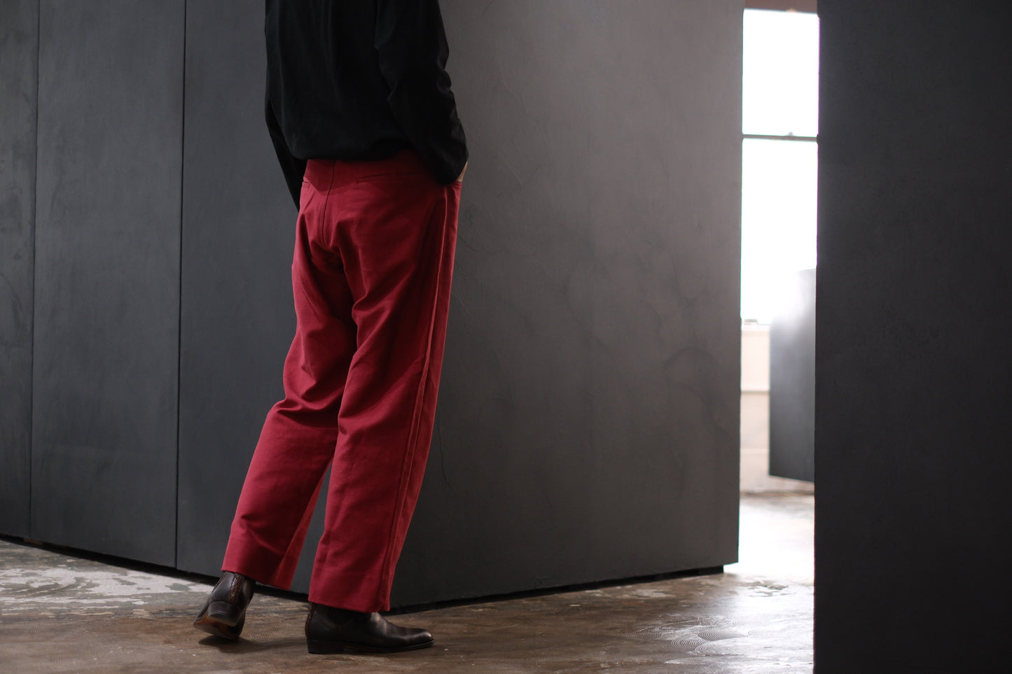 nonnotte / 5 Pockets Trousers / N-25A-075 / Pomegranate